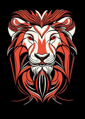 LION HEAD ILLUSTRATION 