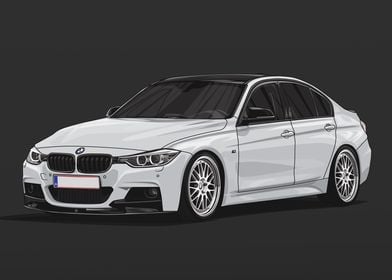 BMW F30 335i White BBS