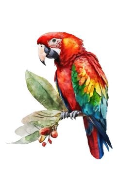 Scarlet Macaw Watercolor