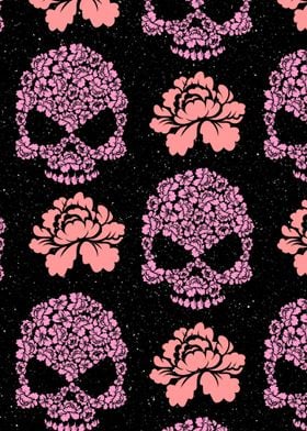 Skull And Flower Pattern