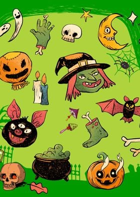 Green Spooky Pattern