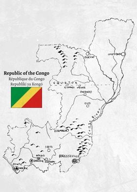 Handdrawn Congo Map