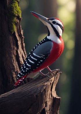 Woodpecker in forest