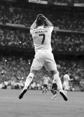 Cristiano Ronaldo Black and White Soccer Poster – My Hot Posters