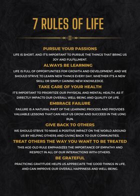 7 rules of life wisdom