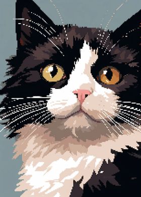 Cat Portrait Pixel Art