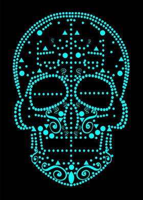 Neon skull for fashion des