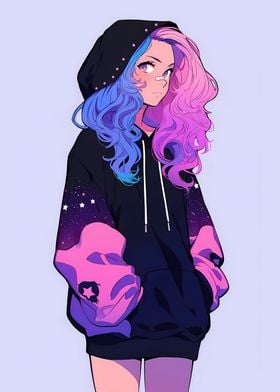 Anime Hooded Sad Girl