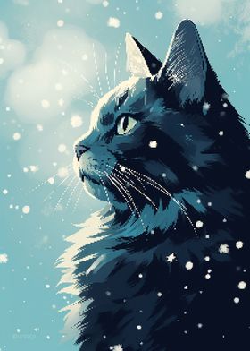 Cat Snow Winter Pixel Art