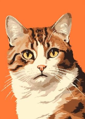 Handsome Cat Pixel Art