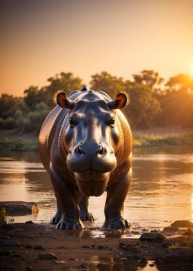 hippopotamus in forest