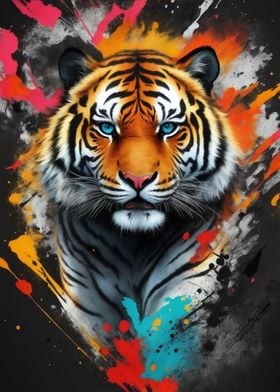 Painting tiger abstract