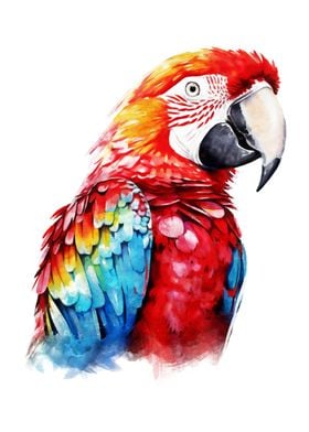 Scarlet Macaw Watercolor