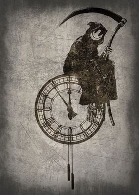 Grim Reaper Smiley Clock