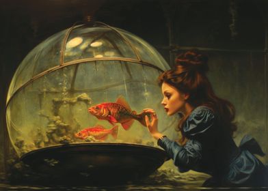 Girl and aquarium