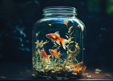 Fish aquarium animal jar