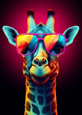 Giraffe Wearing Sunglasses