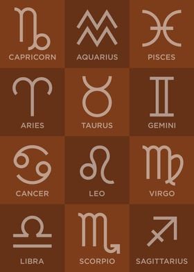 Zodiac Signs Abstract Pop