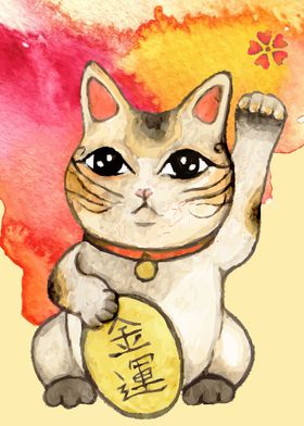 Luck Cat Maneki Neko Art