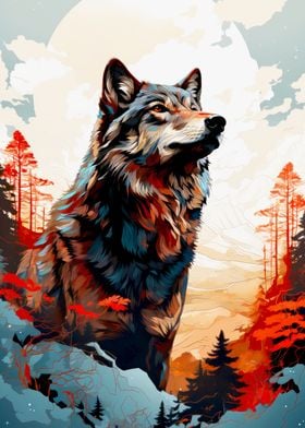 Wolf animal art