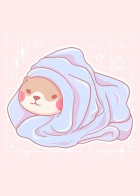 Tiny Otter in Blanket