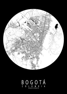 Bogota City Map Full Moon