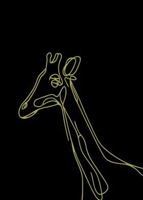 Golden Line Art Giraffe