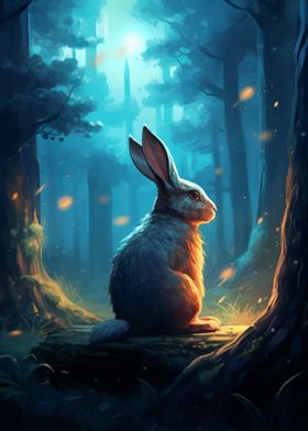 Rabbit In Forest Bunny