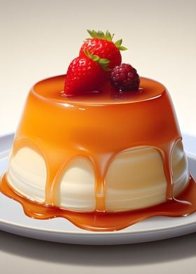 Flan with Strawberries