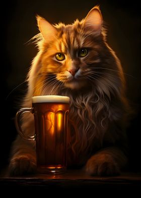 Maine Coon Cat Tavern Beer