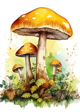 Watercolor Mushroom