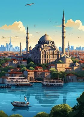 Istanbul Day Pixel Art