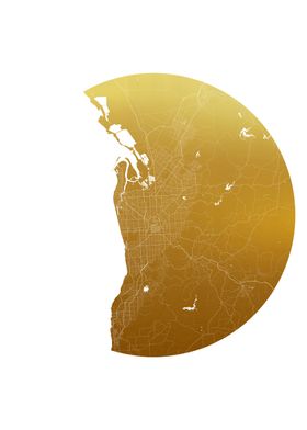 Adelaide Gold on White Map