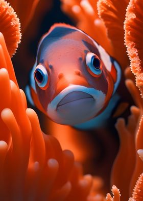 Close up clown fish