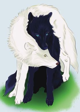 White wolf black wolf