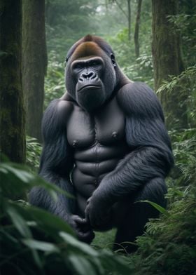 Gorilla in forest