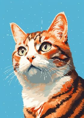 Pixel Art Funny Cat