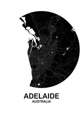 Adelaide Black Circle Map