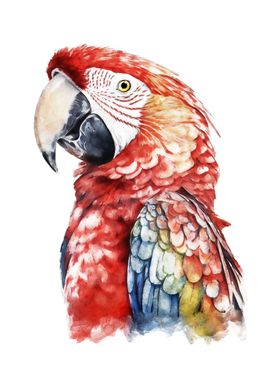 Scarlet Macaw Watercolor