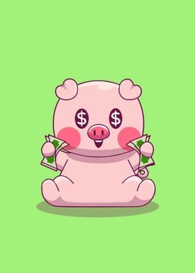 pig money cute animal