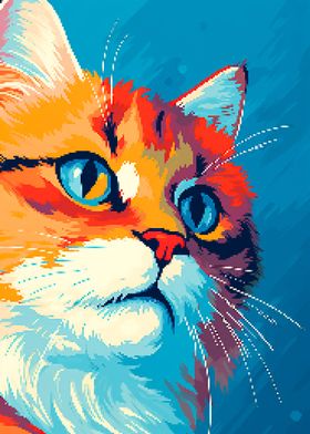 Kitty Portrait Pixel Art