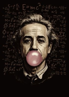 Einstein with bubble gum