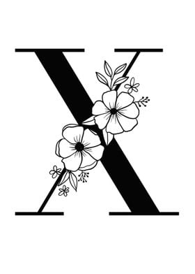 Letter X floral 