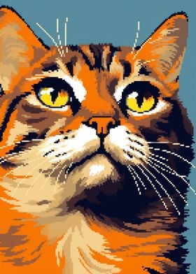 Pixel Art Handsome Cat