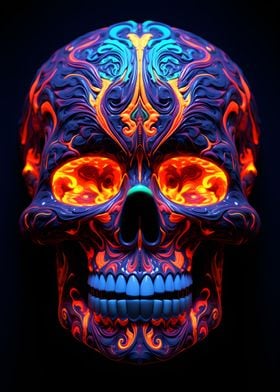 Vibrant Colorful Skull
