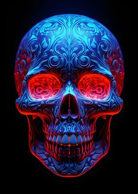 Blue Red Skull