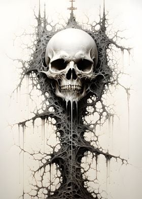 Abstract fractal skull