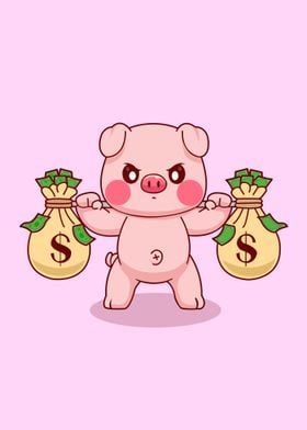 pig money cute animal