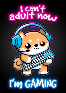 Dog Gaming Neon Game