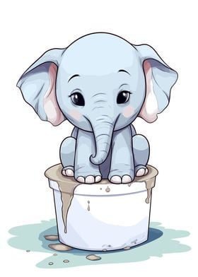 Cute Elephant Toilet bowl